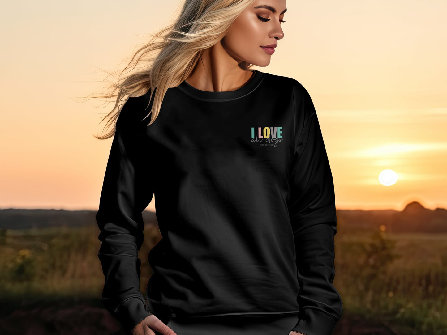 Colourful I Love All Dogs Corner - Crewneck Sweatshirt