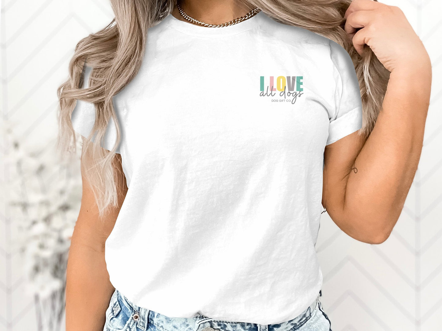 Colourful I Love All Dogs Corner - Classic Crewneck T-shirt