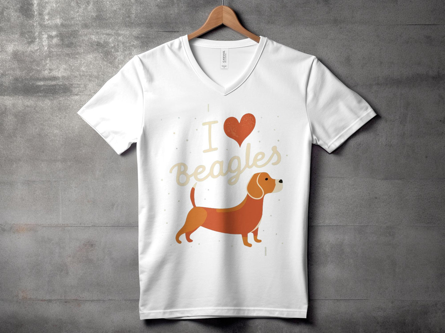 I Love Beagles - Womens V-Neck T-shirt