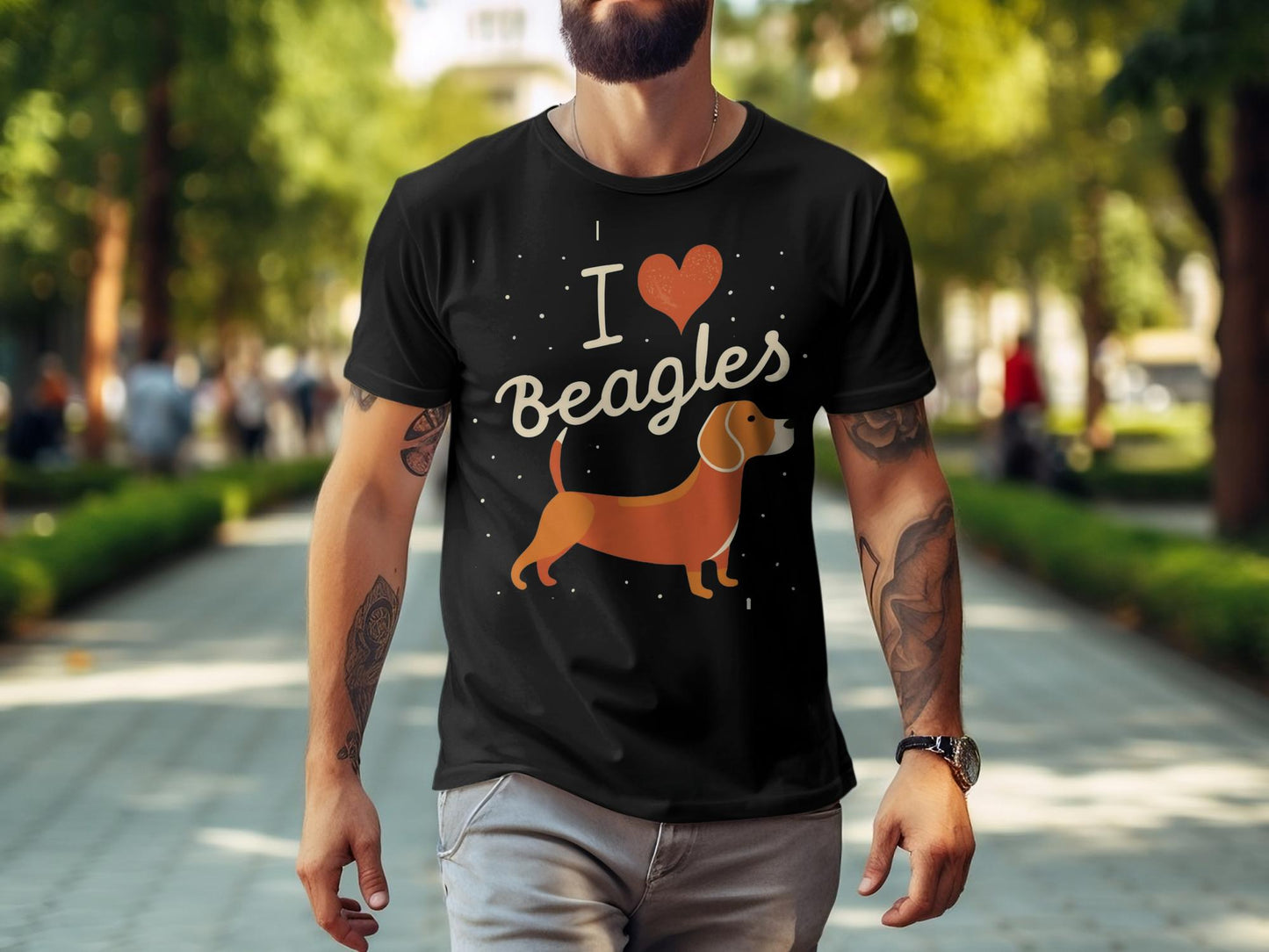 I Love Beagles - Classic Crewneck T-shirt