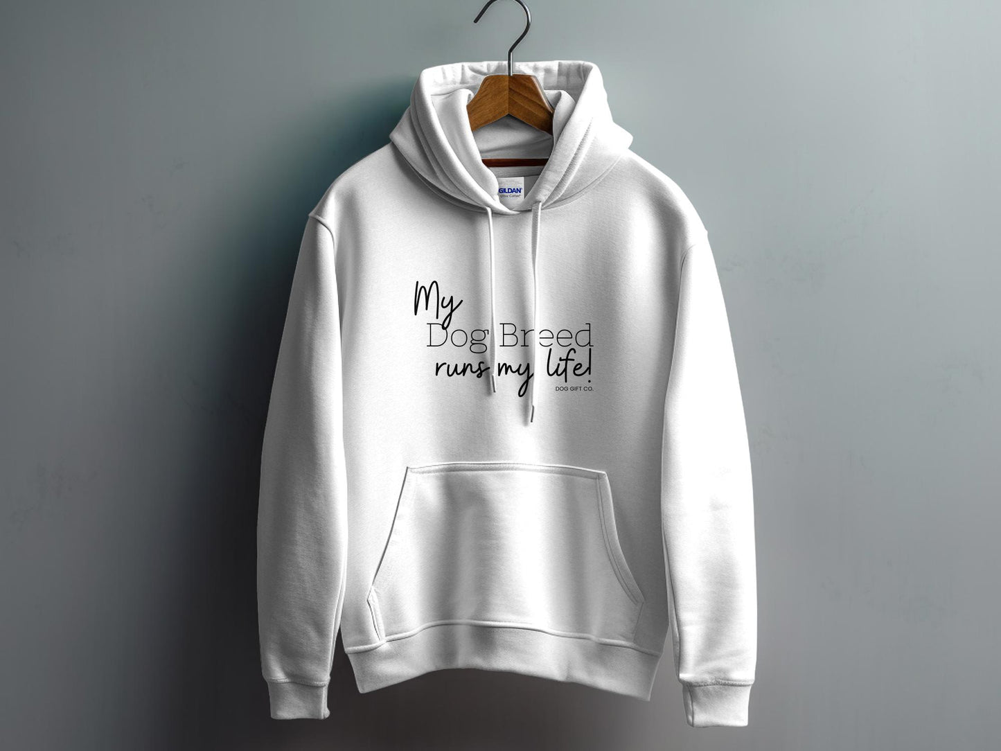 Personalised My Dog Breed Runs My Life - Pullover Hoodie