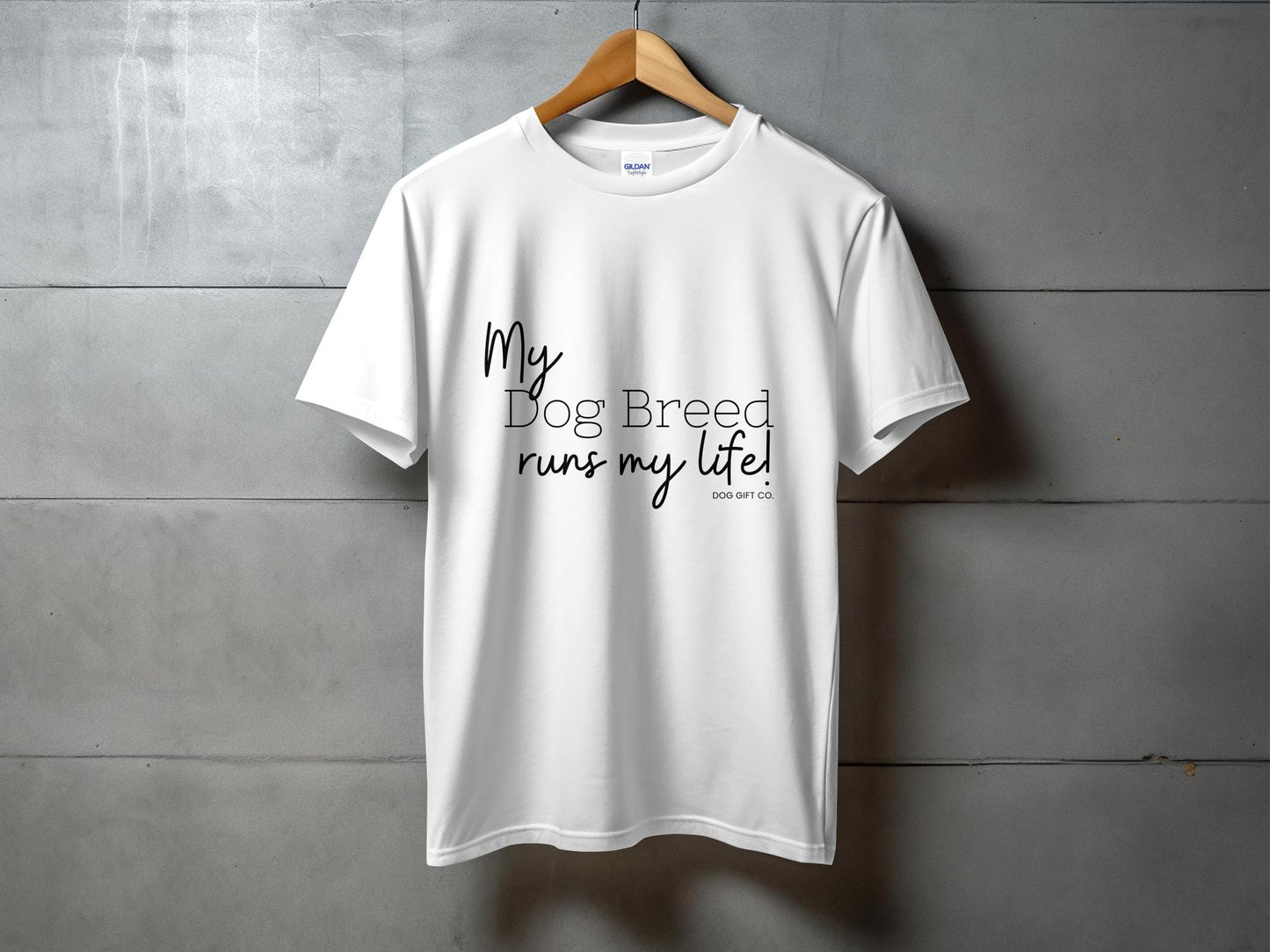 Personalised My Dog Breed Runs My Life - Classic Crewneck T-shirt