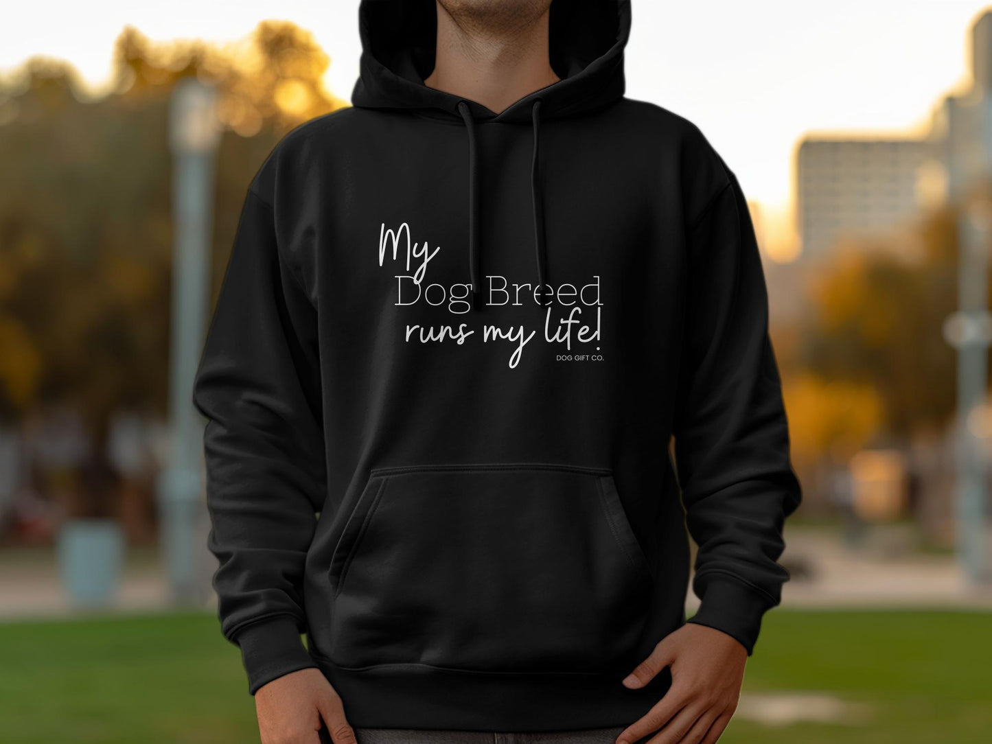 Personalised My Dog Breed Runs My Life - Pullover Hoodie