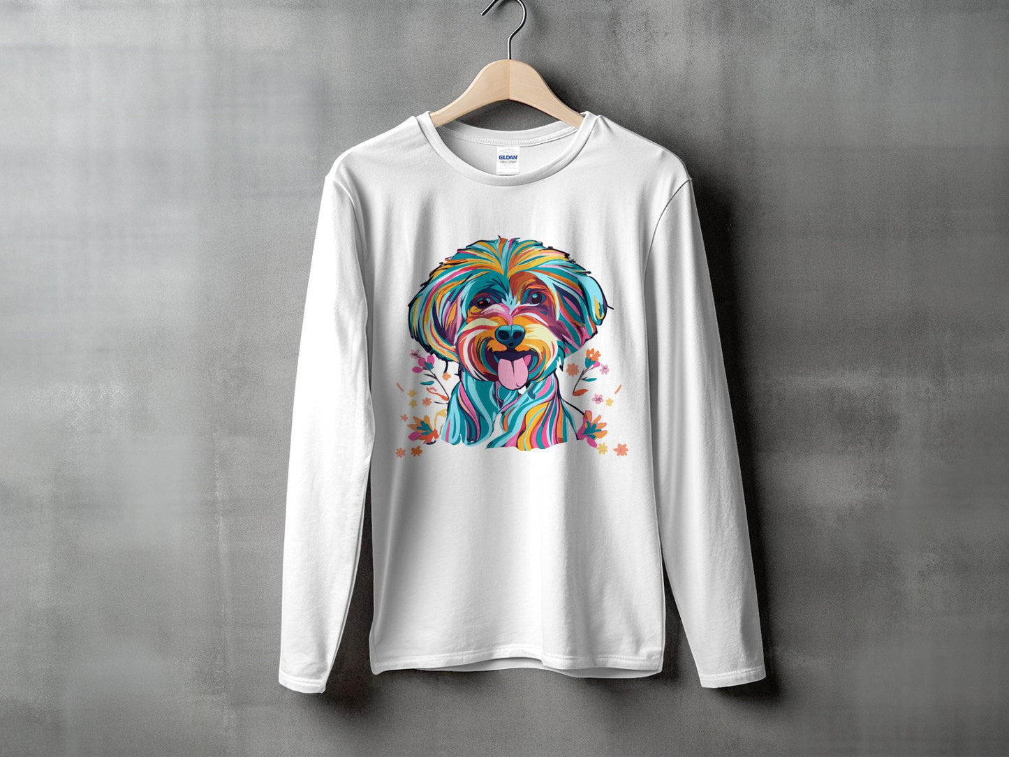 Personalised Vibrant Cavapoo or Cavoodle - Longsleeve T-shirt