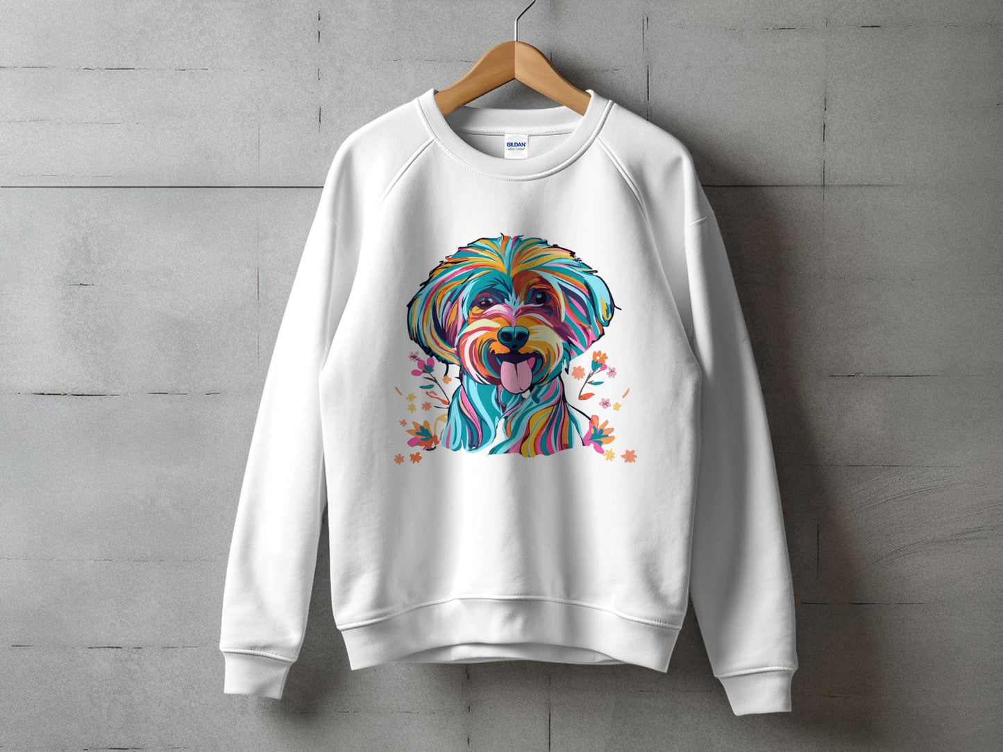 Personalised Vibrant Cavapoo or Cavoodle - Crewneck Sweatshirt