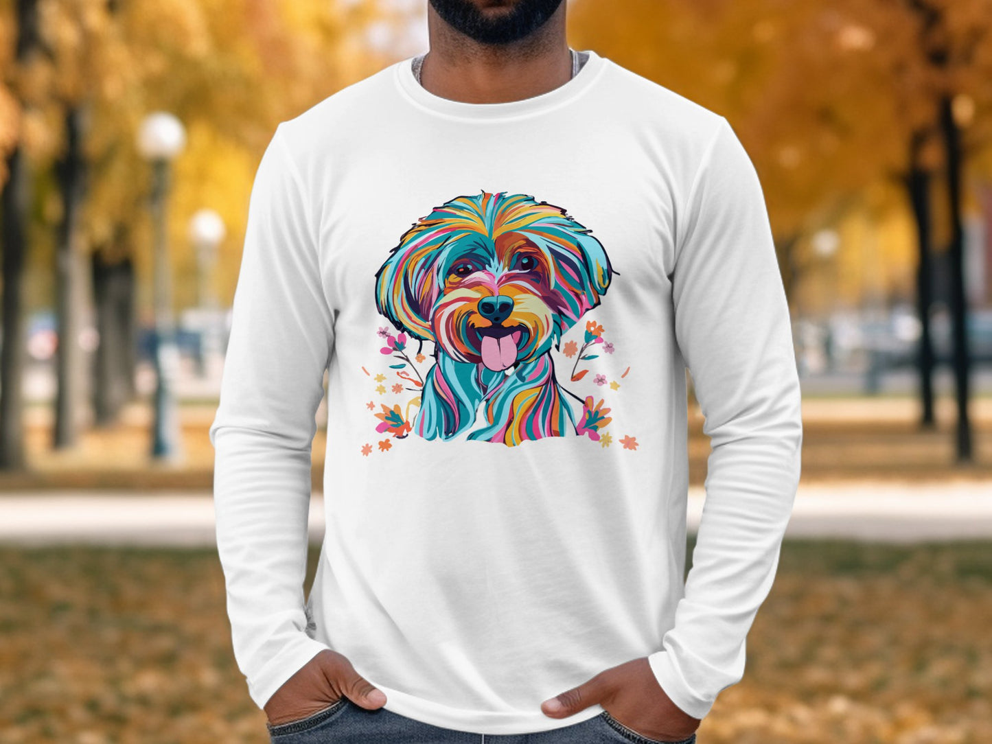 Personalised Vibrant Cavapoo or Cavoodle - Longsleeve T-shirt