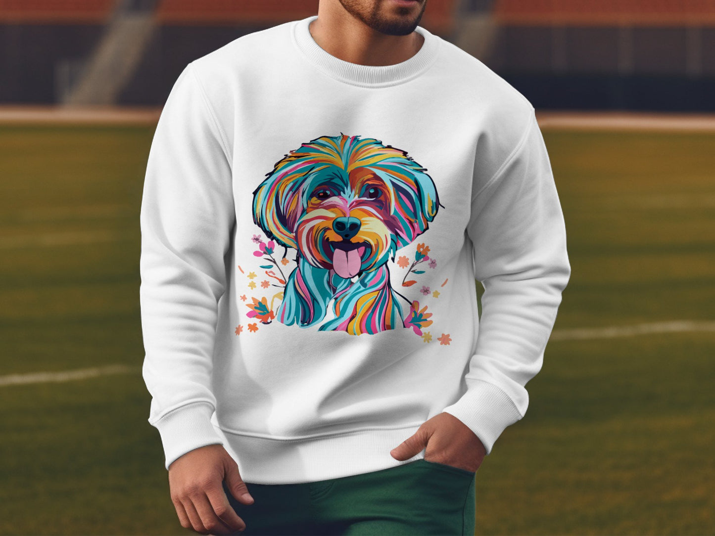 Personalised Vibrant Cavapoo or Cavoodle - Crewneck Sweatshirt