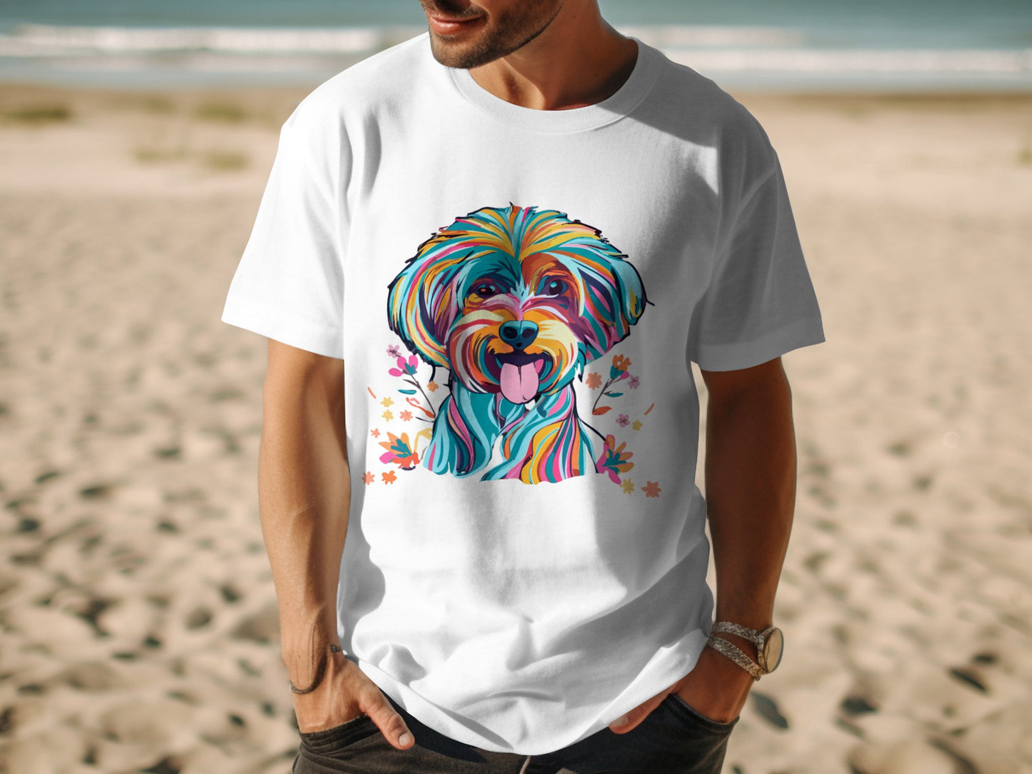 Personalised Vibrant Cavapoo or Cavoodle - Classic Crewneck T-shirt