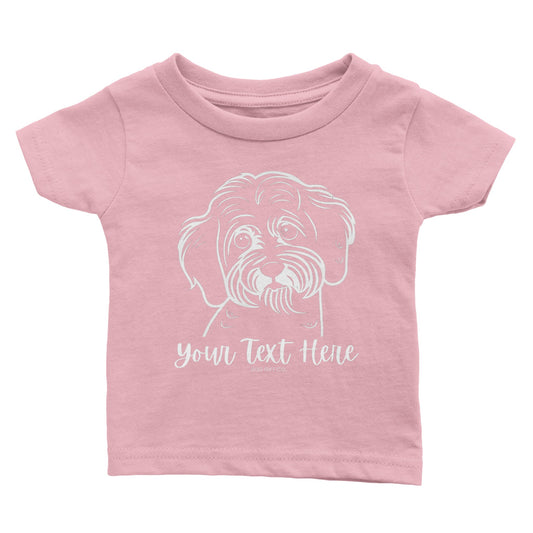 Personalised Cavoodle_Cavapoo Line Drawing - Babies T-shirt