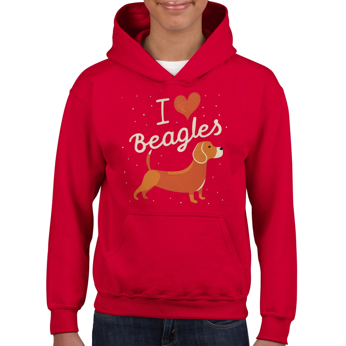 I Love Beagles - Kids Hoodie