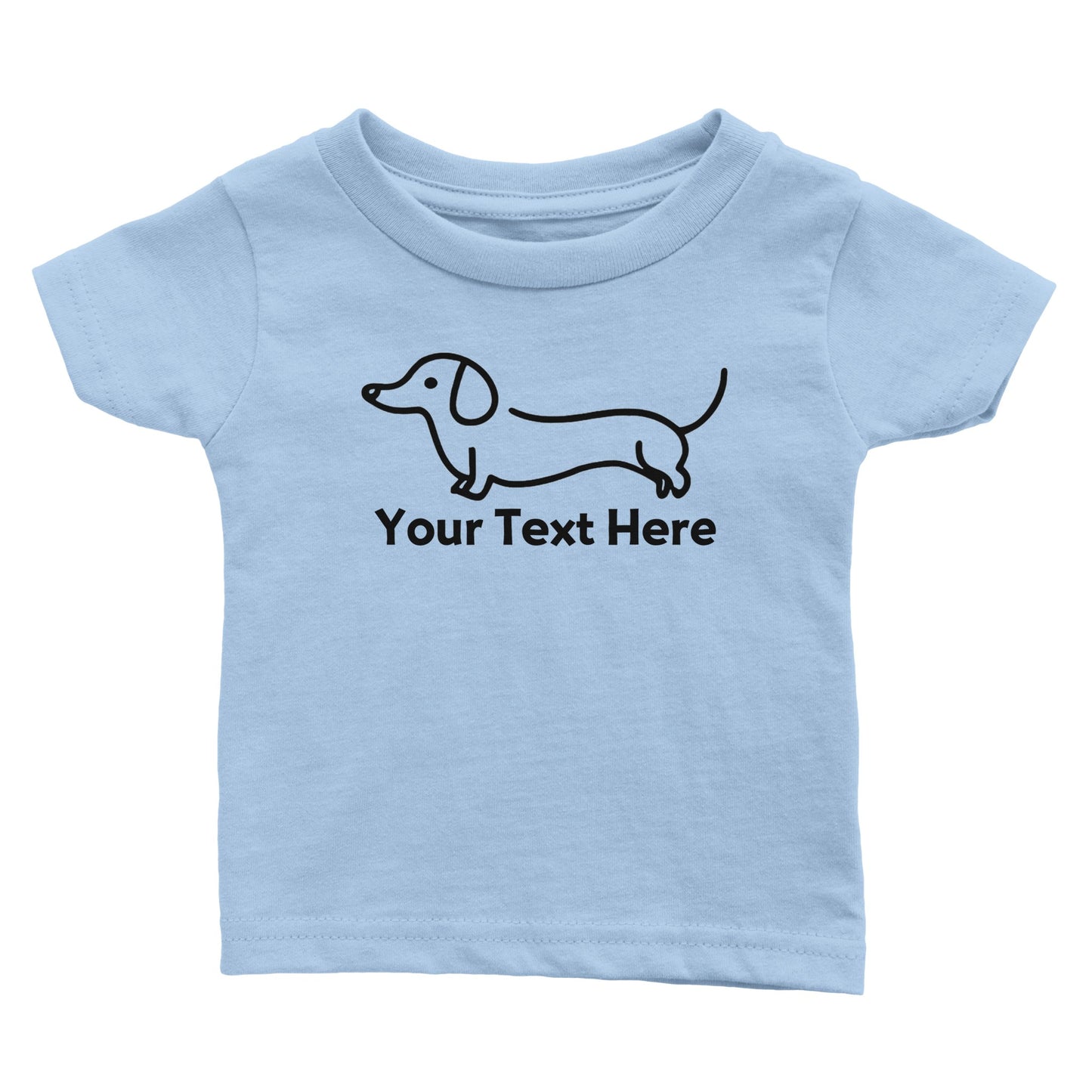 Personalised Dachshund Line Drawing - Babies T-shirt