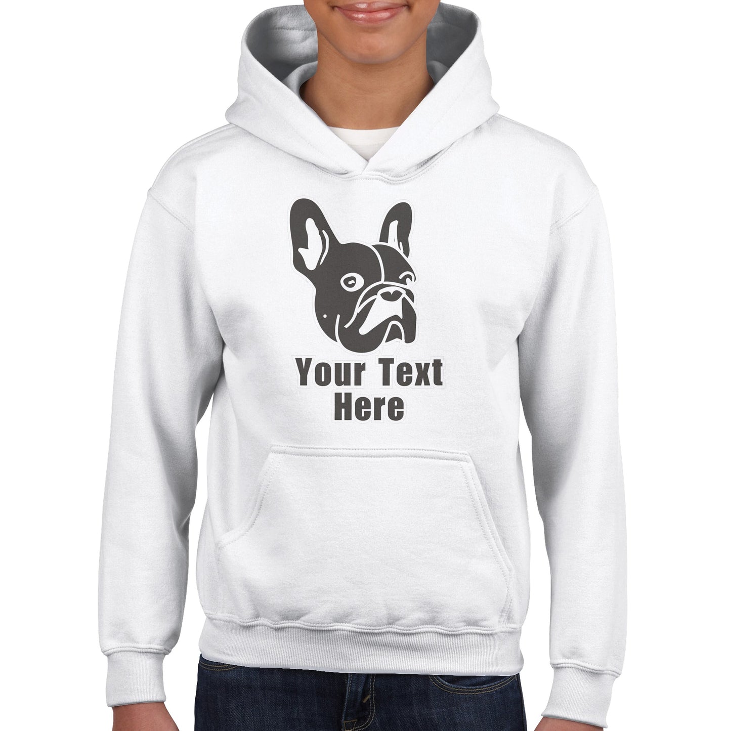 Personalised French Bulldog Line Drawing - Kids Hoodie