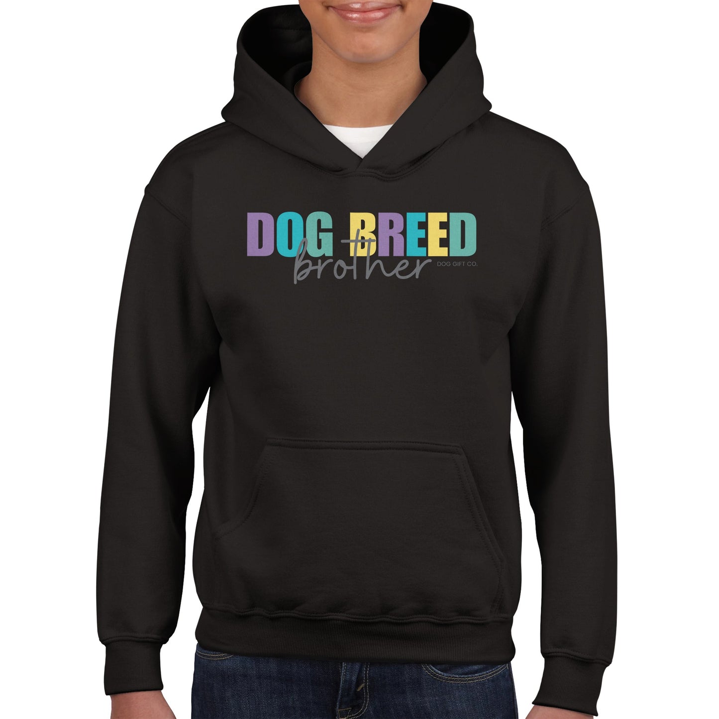 Personalised Colourful Dog Breed Brother - Kids Hoodie