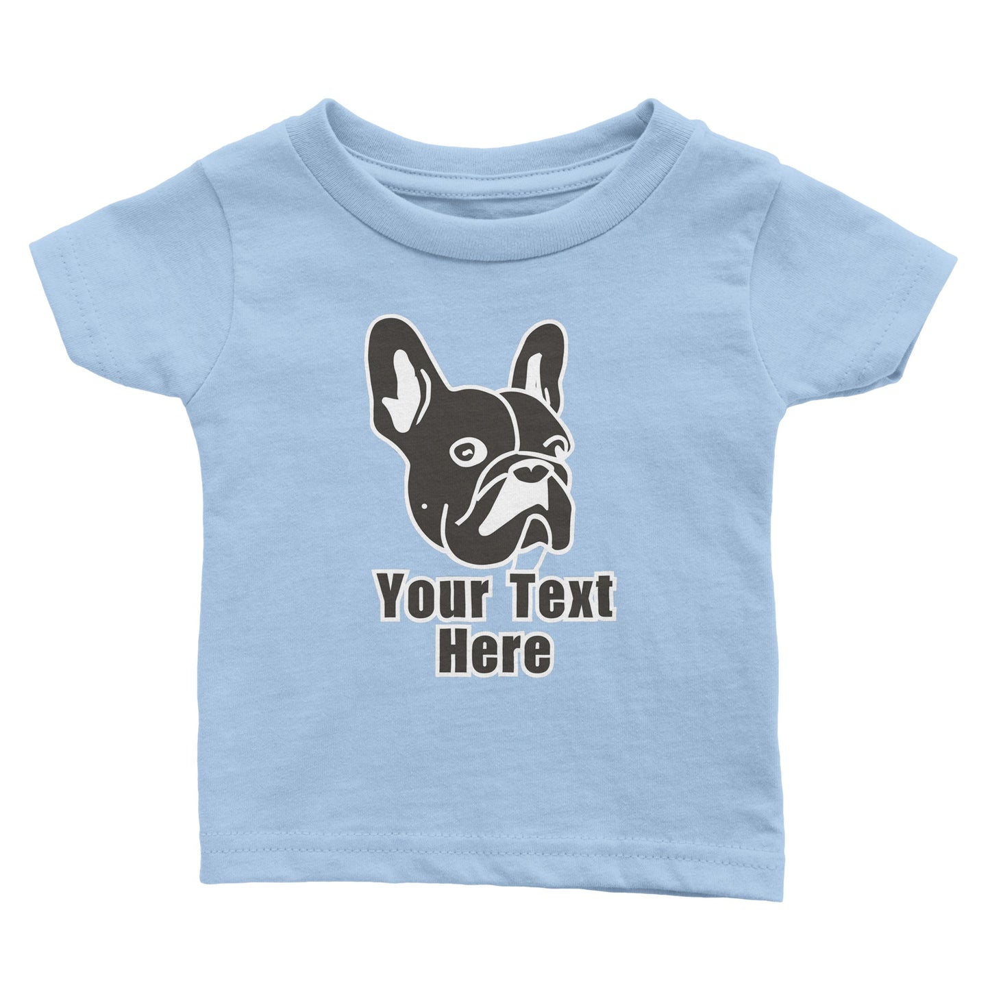 Personalised French Bulldog Line Drawing - Babies T-shirt