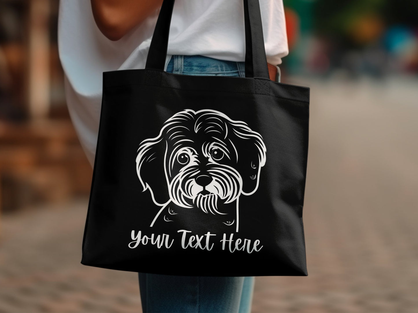 Personalised Cavoodle_Cavapoo Line Drawing - Tote Bag