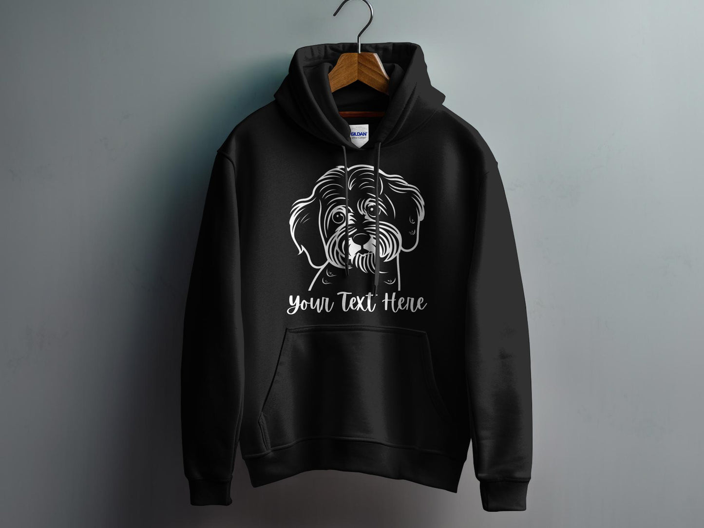 Personalised Cavoodle_Cavapoo Line Drawing - Pullover Hoodie