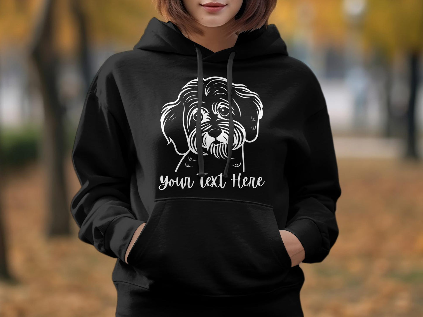 Personalised Cavoodle_Cavapoo Line Drawing - Pullover Hoodie