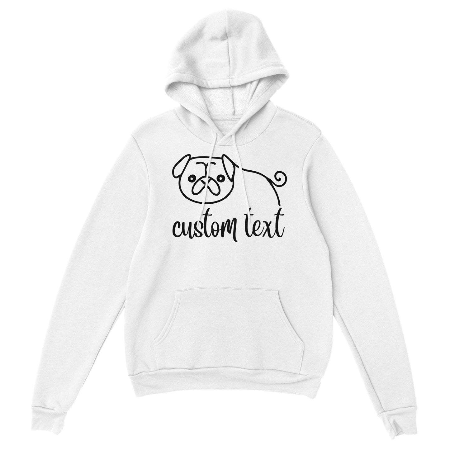 Personalised Pug Line Drawing - Pullover Hoodie