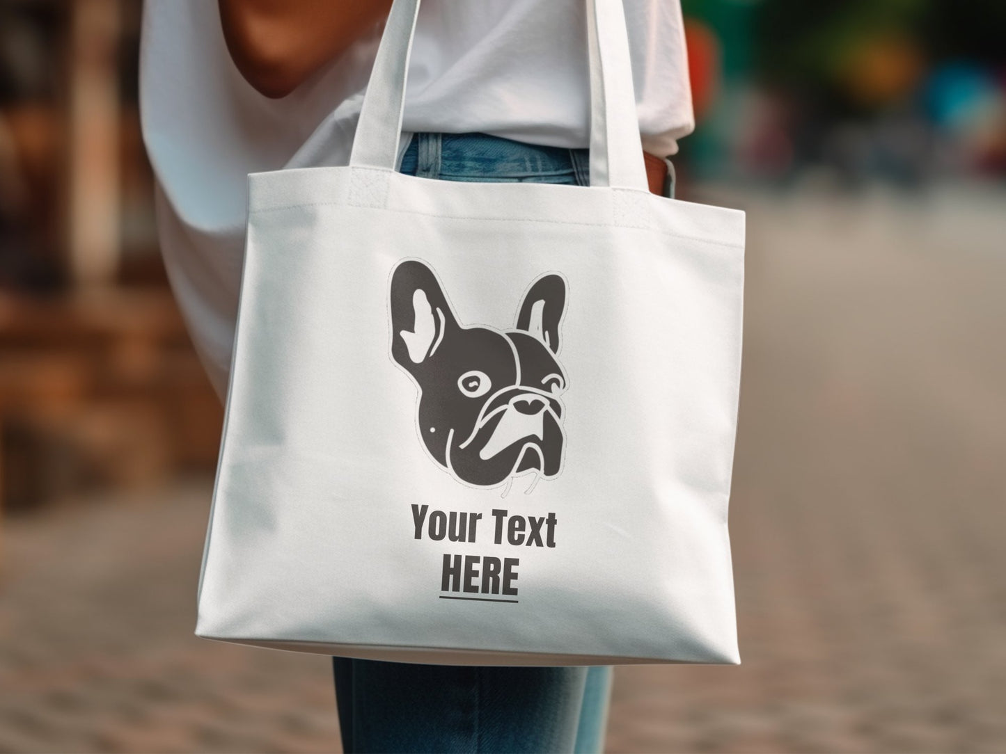 Personalised French Bulldog Line Drawing - Tote Bag