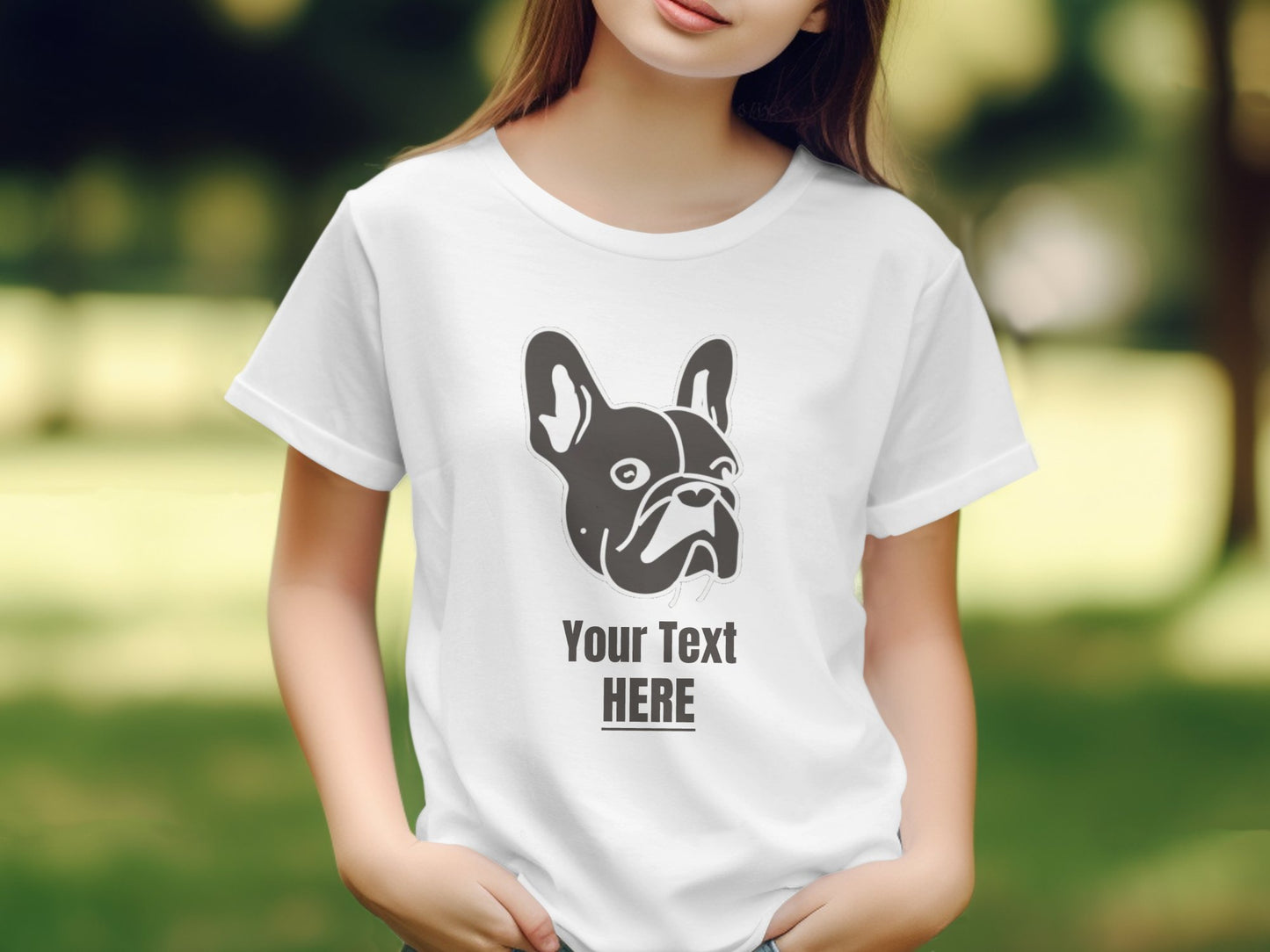 Personalised French Bulldog Line Drawing - Kids T-shirt