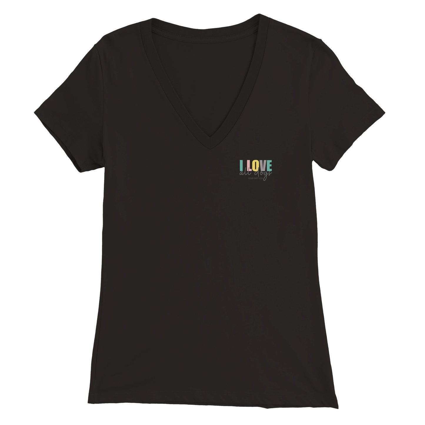 Colourful I Love All Dogs Corner - Womens V-Neck T-shirt