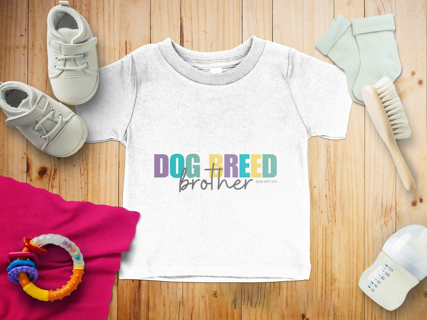 Personalised Colourful Dog Breed Brother - Babies T-shirt