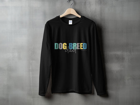 Personalised Colourful Dog Breed Dad - Longsleeve T-shirt