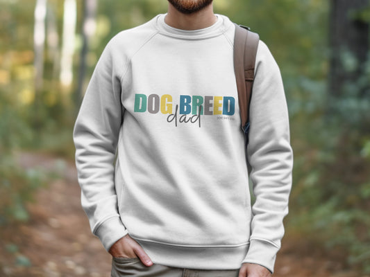 Personalised Colourful Dog Breed Dad - Crewneck Sweatshirt