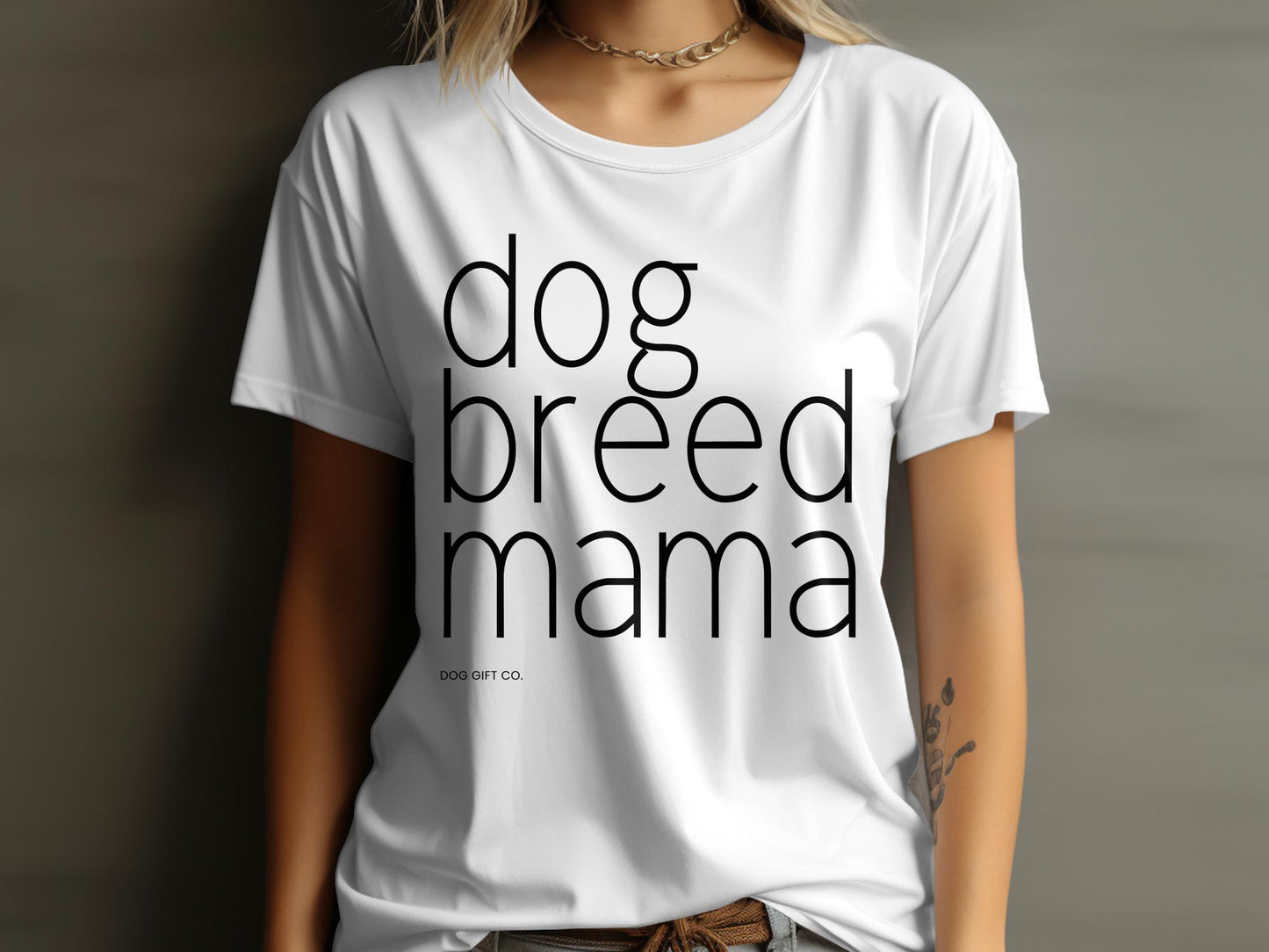 Personalised Dog Breed Mama - Classic Crewneck T-shirt