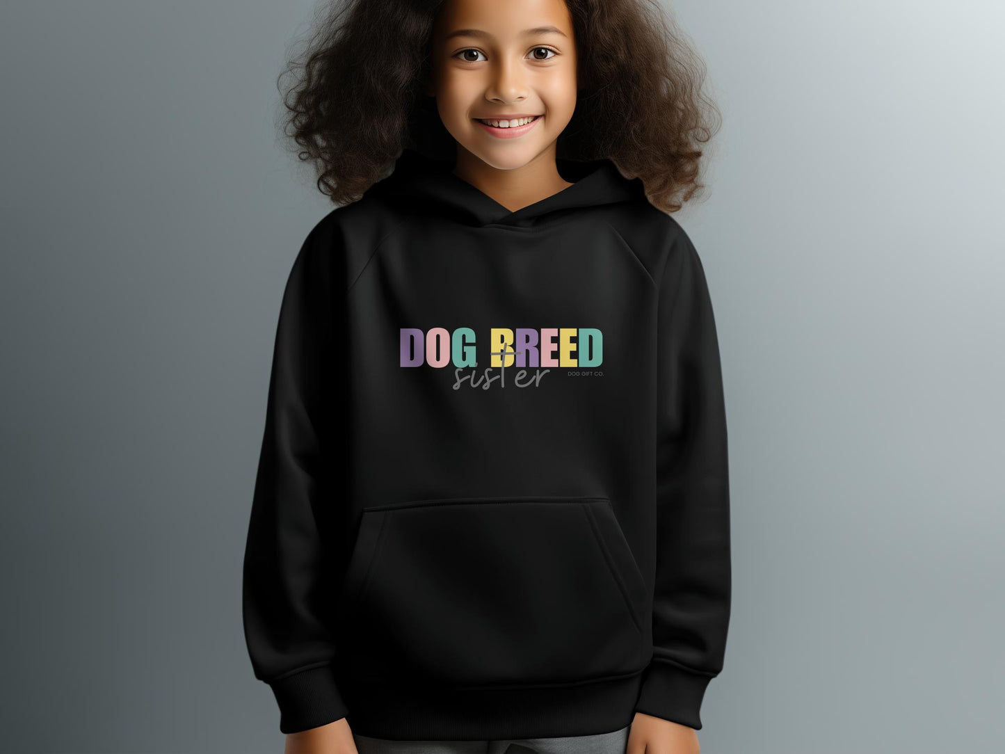 Personalised Colourful Dog Breed Sister - Kids Hoodie