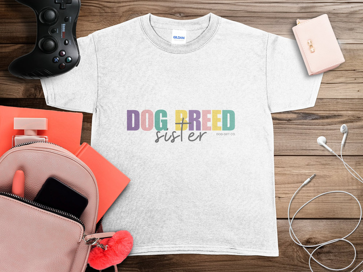 Personalised Colourful Dog Breed Sister - Kids T-shirt