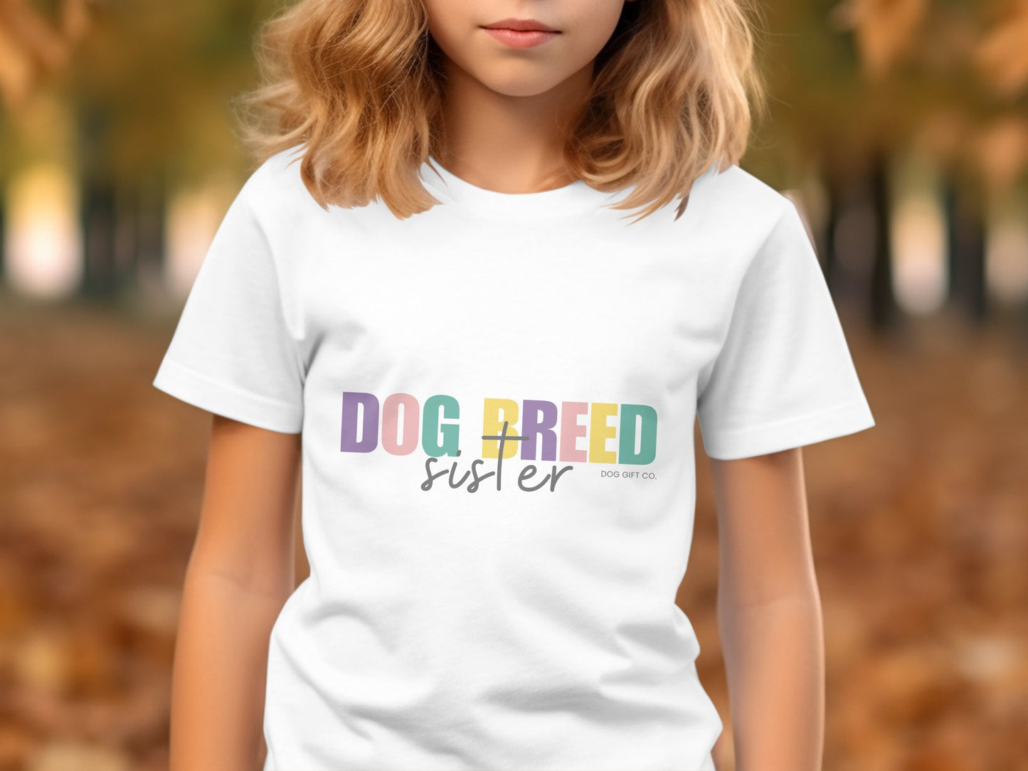 Personalised Colourful Dog Breed Sister - Kids T-shirt