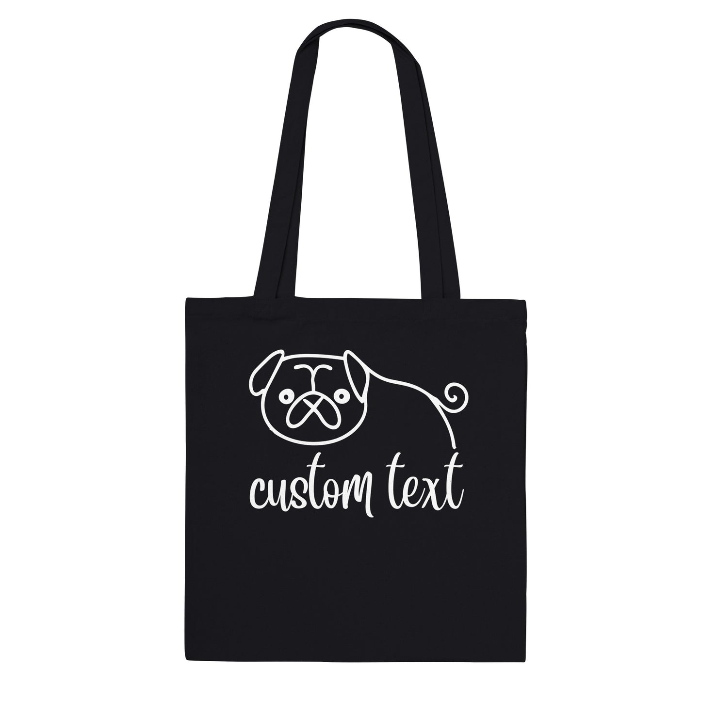 Personalised Pug Line Drawing - Classic Tote Bag