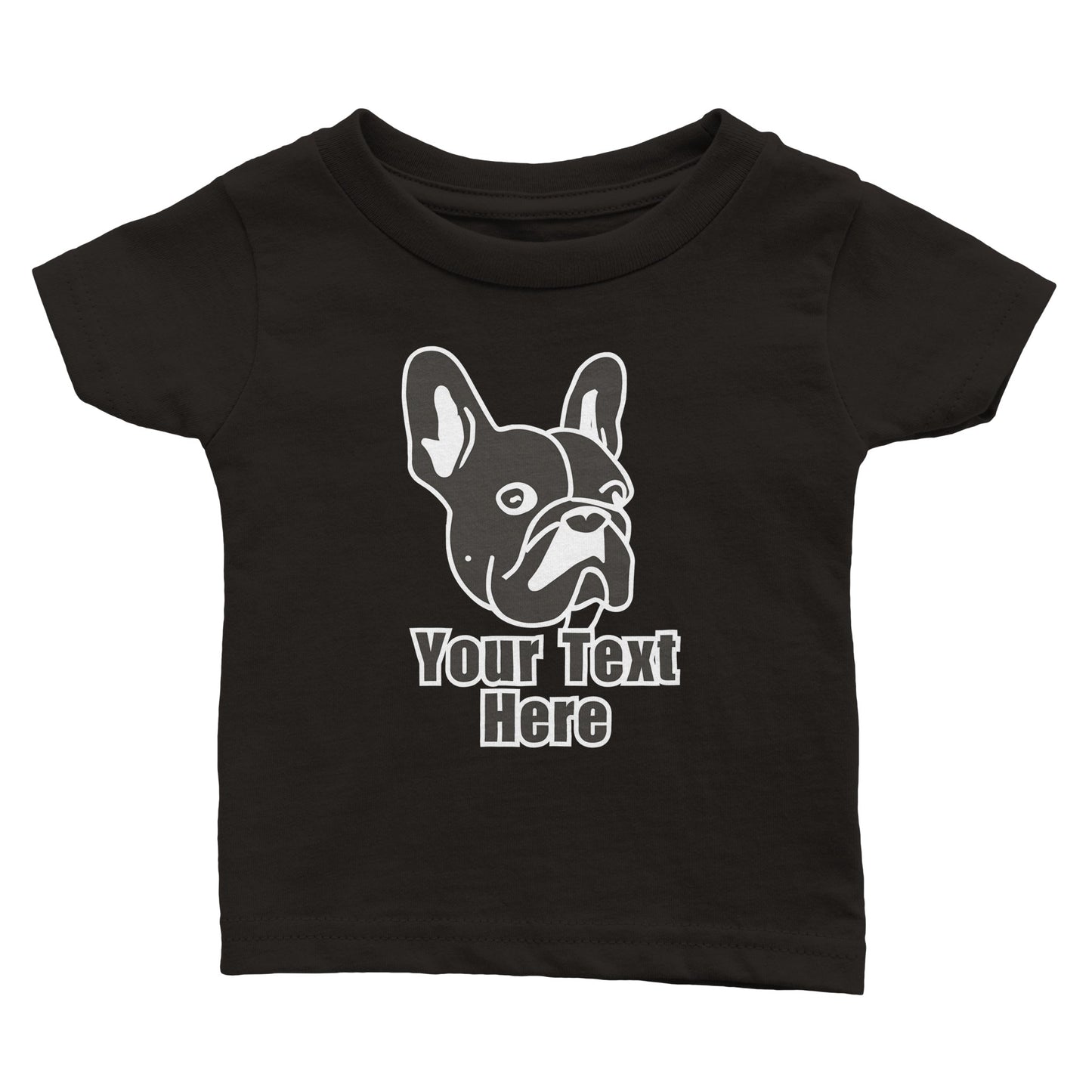 Personalised French Bulldog Line Drawing - Babies T-shirt