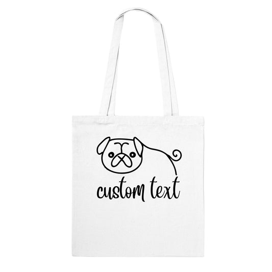 Personalised Pug Line Drawing - Classic Tote Bag