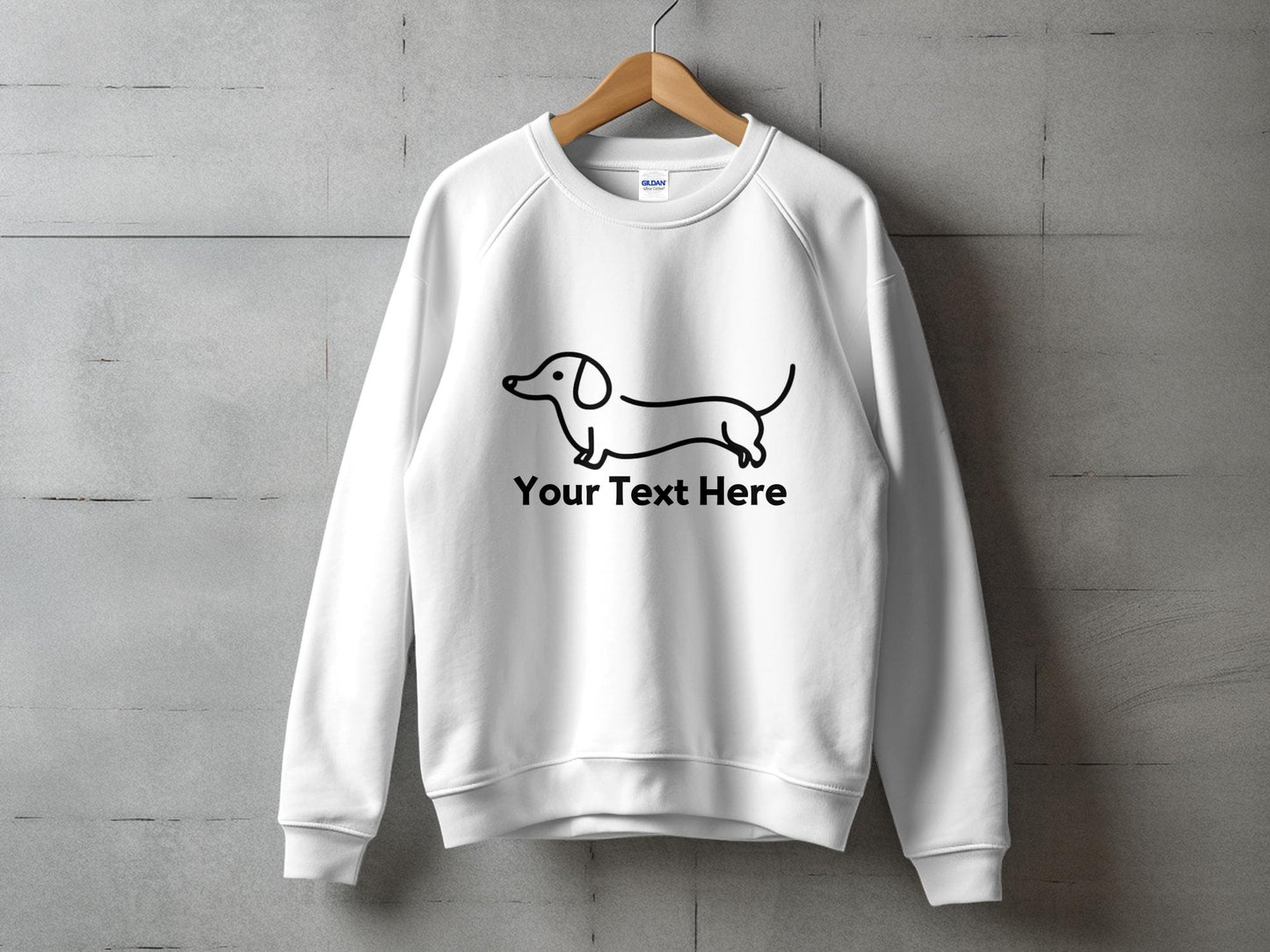 Personalised Dachshund Line Drawing - Crewneck Sweatshirt