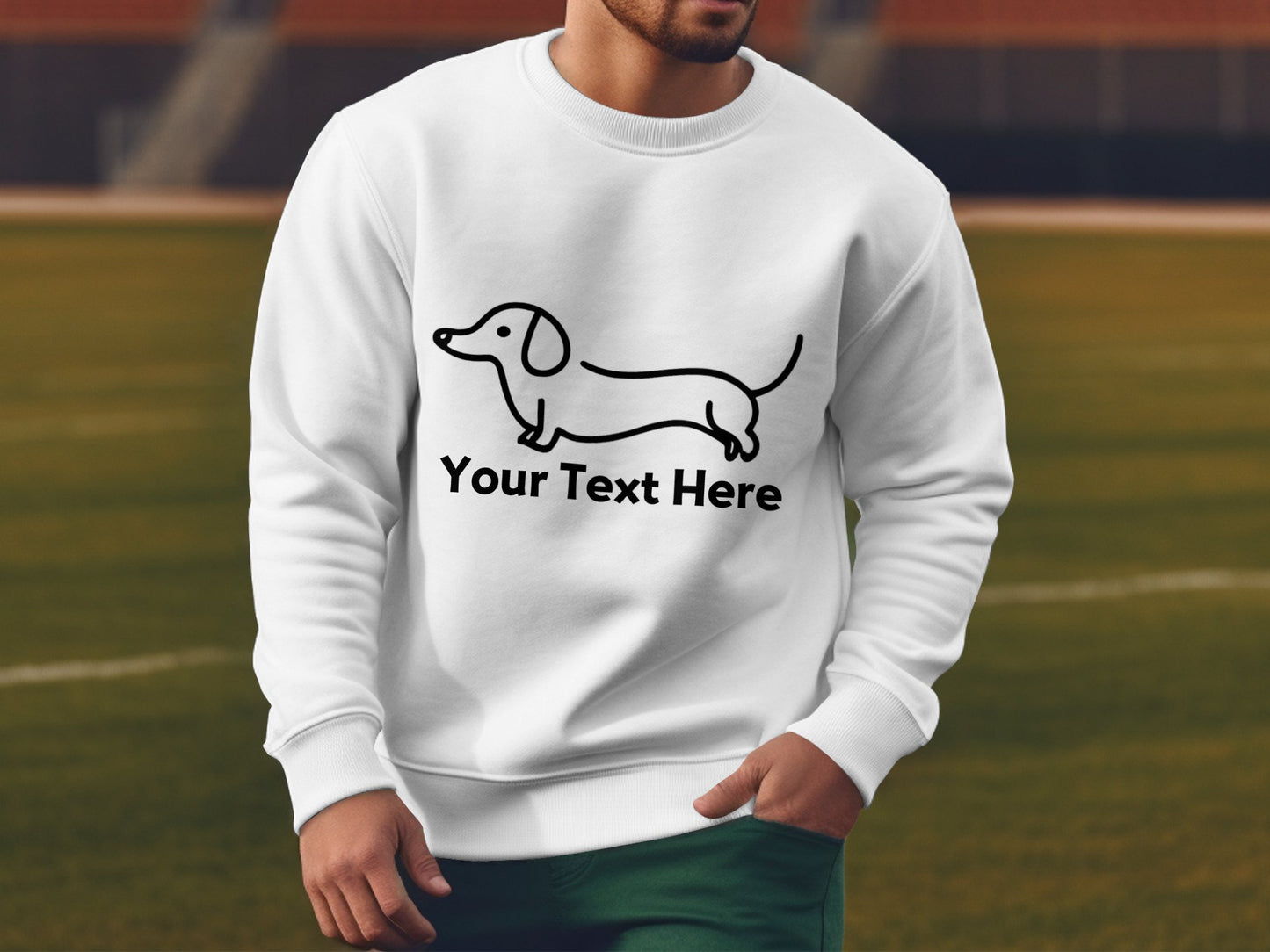 Personalised Dachshund Line Drawing - Crewneck Sweatshirt