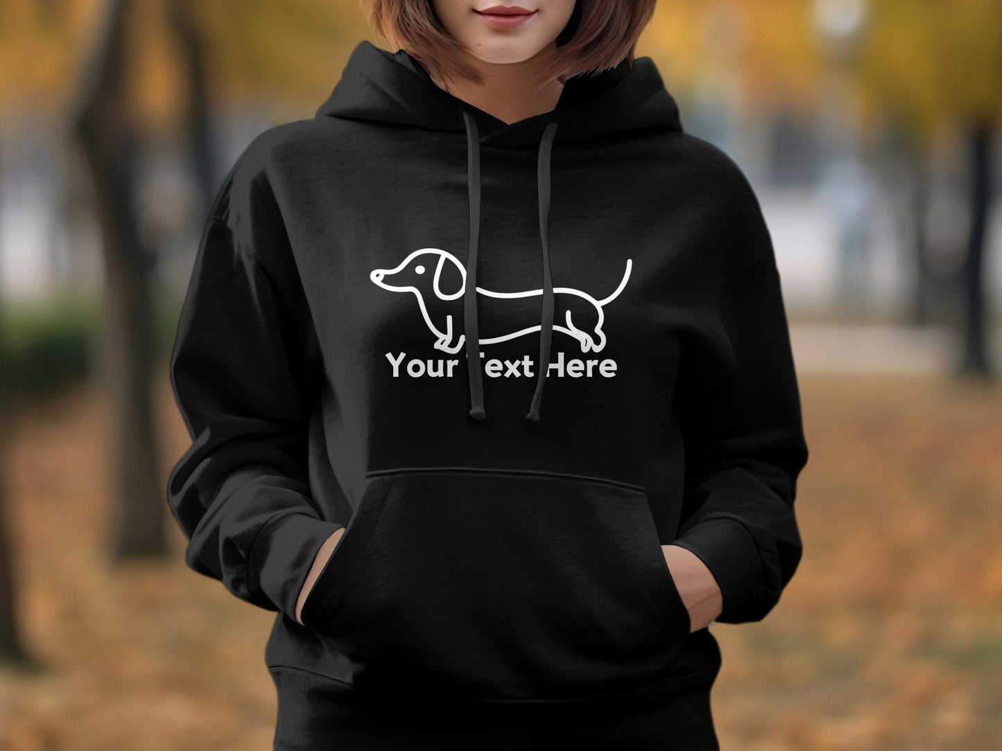 Personalised Dachshund Line Drawing - Pullover Hoodie