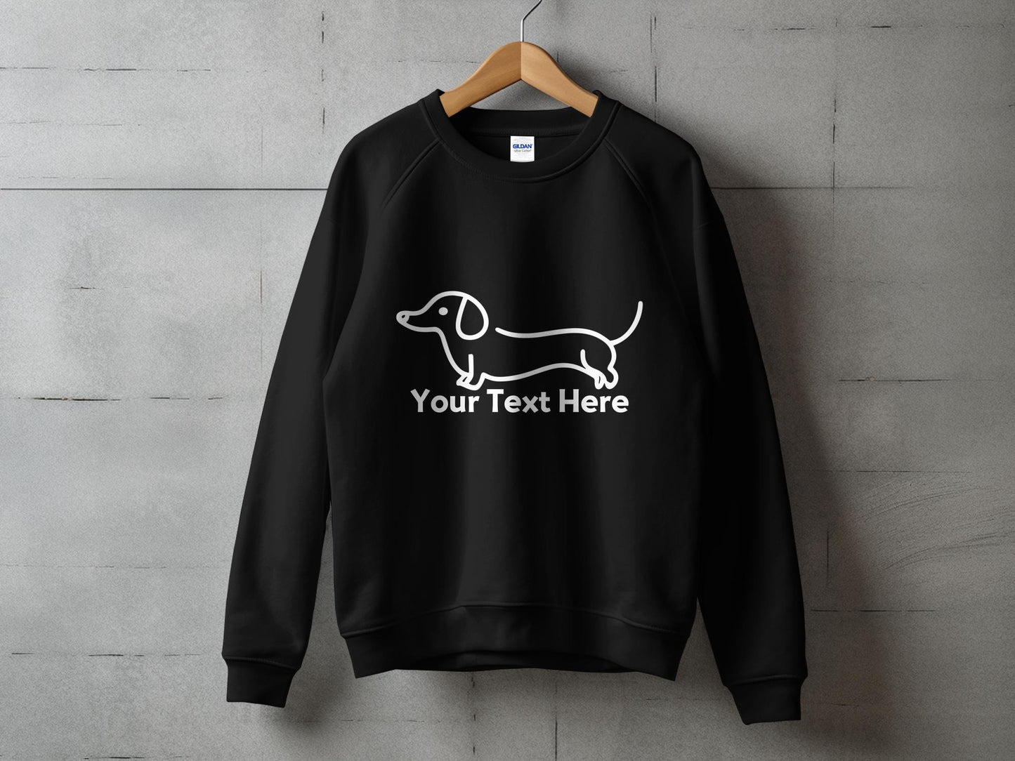 Personalised Dachshund Line Drawing - Crewneck Sweatshirt