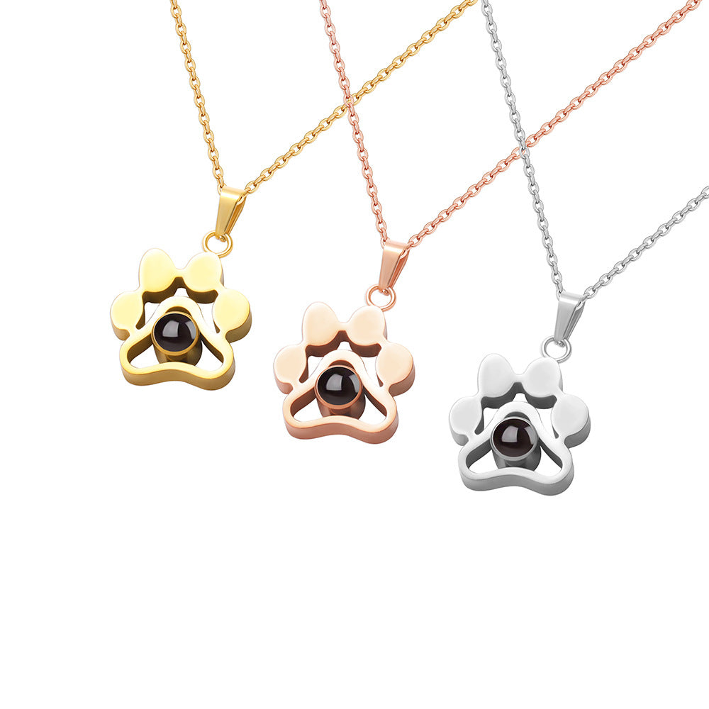 Pet Charm with Projection Photo Necklace